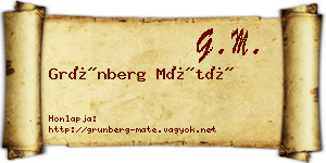 Grünberg Máté névjegykártya